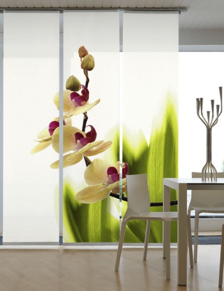Orchideenwunder Schiebegardinen 3-teiliges Set