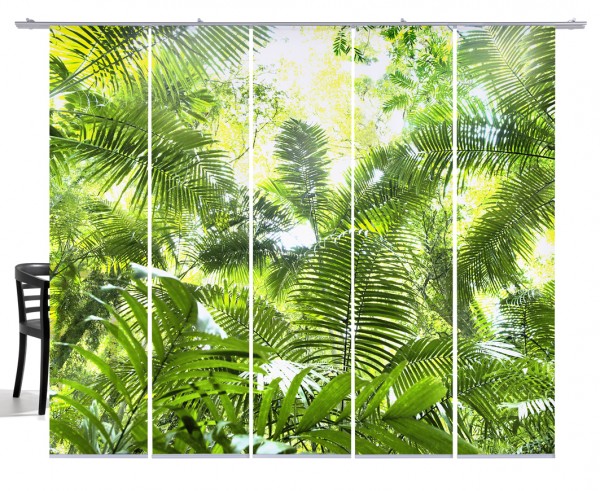 Fernwehkollektion Dschungel grün Flächenvorhang 5-teiliges Set